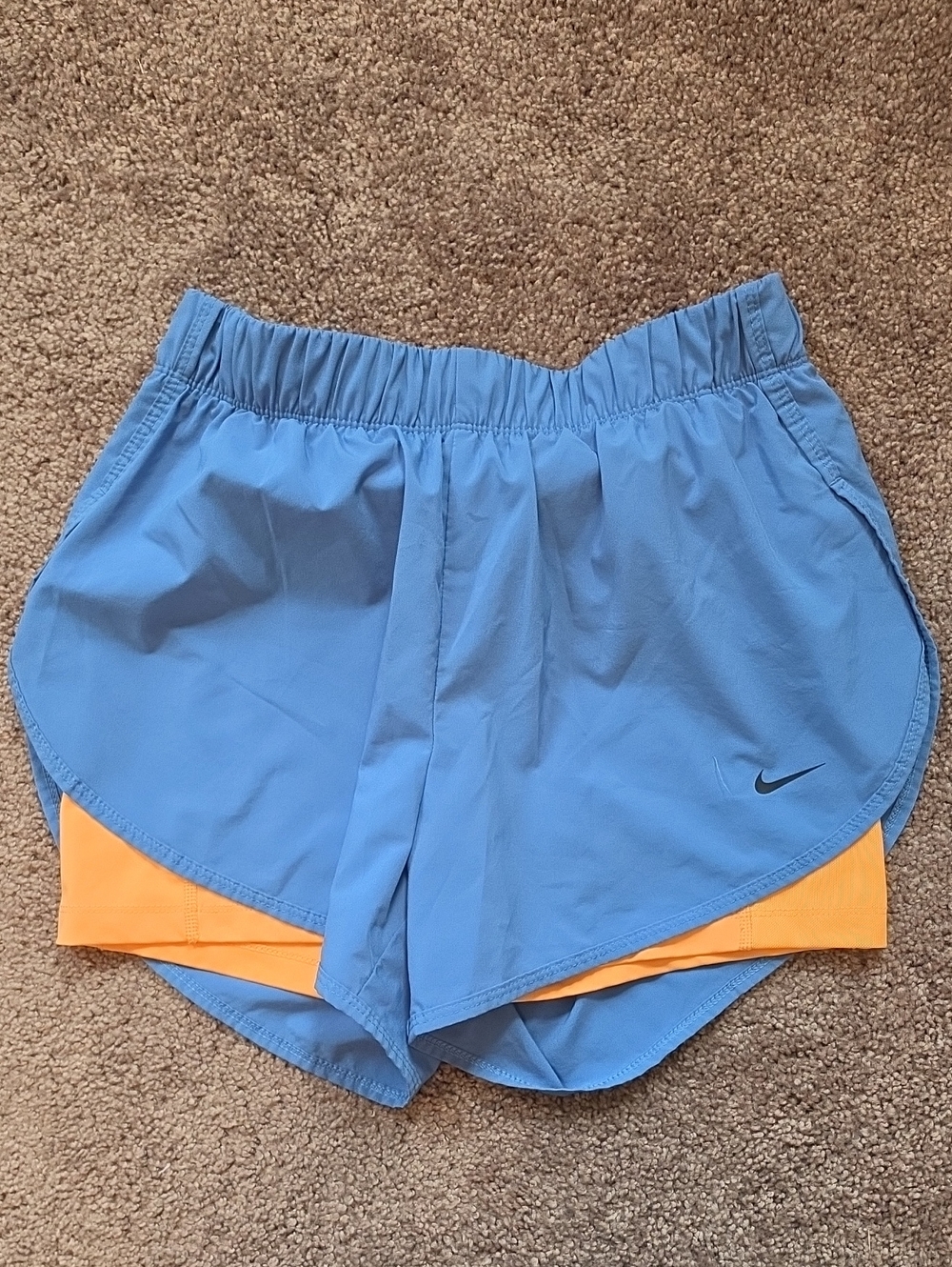 Nike Light Blue Shorts with Orange Liner